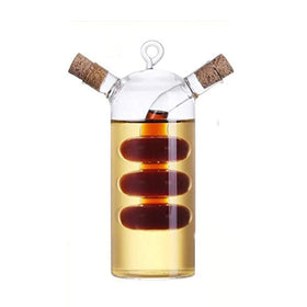 10oz Kitchen Supplies Glass Olive Oil Bottle Cruet 2 in 1 Oil and Vinegar Holder