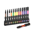GEINXURN Industrial Grade 50mm 2 Inches Ultra Colour Coded Magnetic Tip Torx Screwdriver Bits 13pcs T7-T40