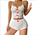 In Stock Fashion Print Heart 2 Pieces a Set Women's Sleepwear Hot Pyjamas Women Sleepwear