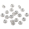 Wholesale 50pcs/bag 4/6/8/10mm White K Color Metal Rhinestone Rondelle Spacer Beads for Jewelry Findings