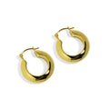 18k Yellow Gold Polished 23mm 925 Sterling Silver Triangle Tube Hoop Earrings