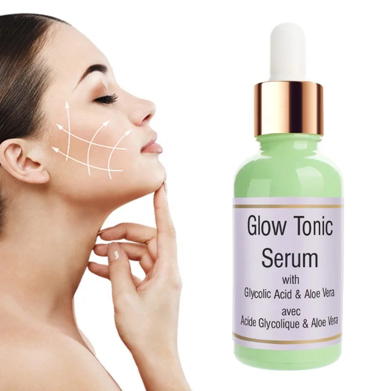 30ml Organic Exfoliating Glow Tonic Serum With Glycolic Acid  Aloe Vera Moisturizing Skin Treats Serum