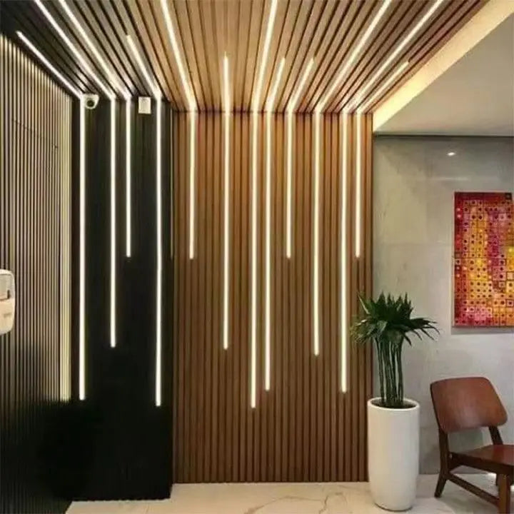 Co-extrusion Waterproof Hotel Cladding Fluted Panels Interior Wpc Wall Panel
