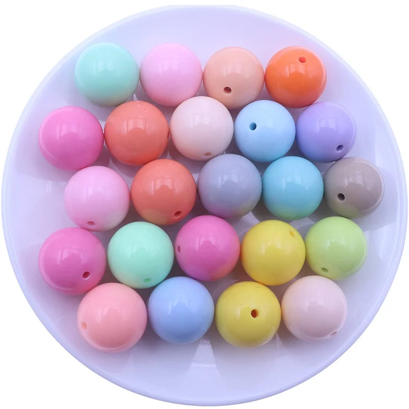 Factory Direct Sell Fashion Bubblegum 20MM Round Ball Shape Randomly Mixed Acrylic Beads for Chunky Necklace