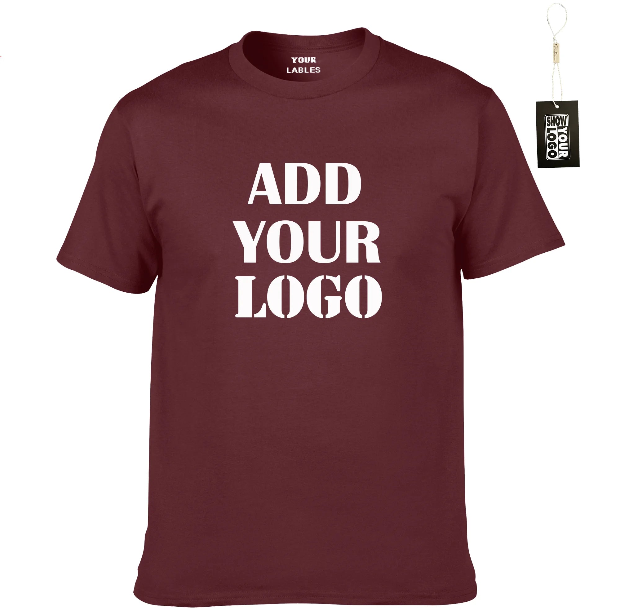 Free Labels Print and hang Tags 100% American Cotton Custom Print T-shirt Men