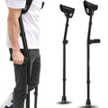 Rehand Aluminum Black Disabled Walking Cane Elderly Adjustable Height 300 lb Load Capacity 70-78in PVC/Rubber Grip Outdoor Use