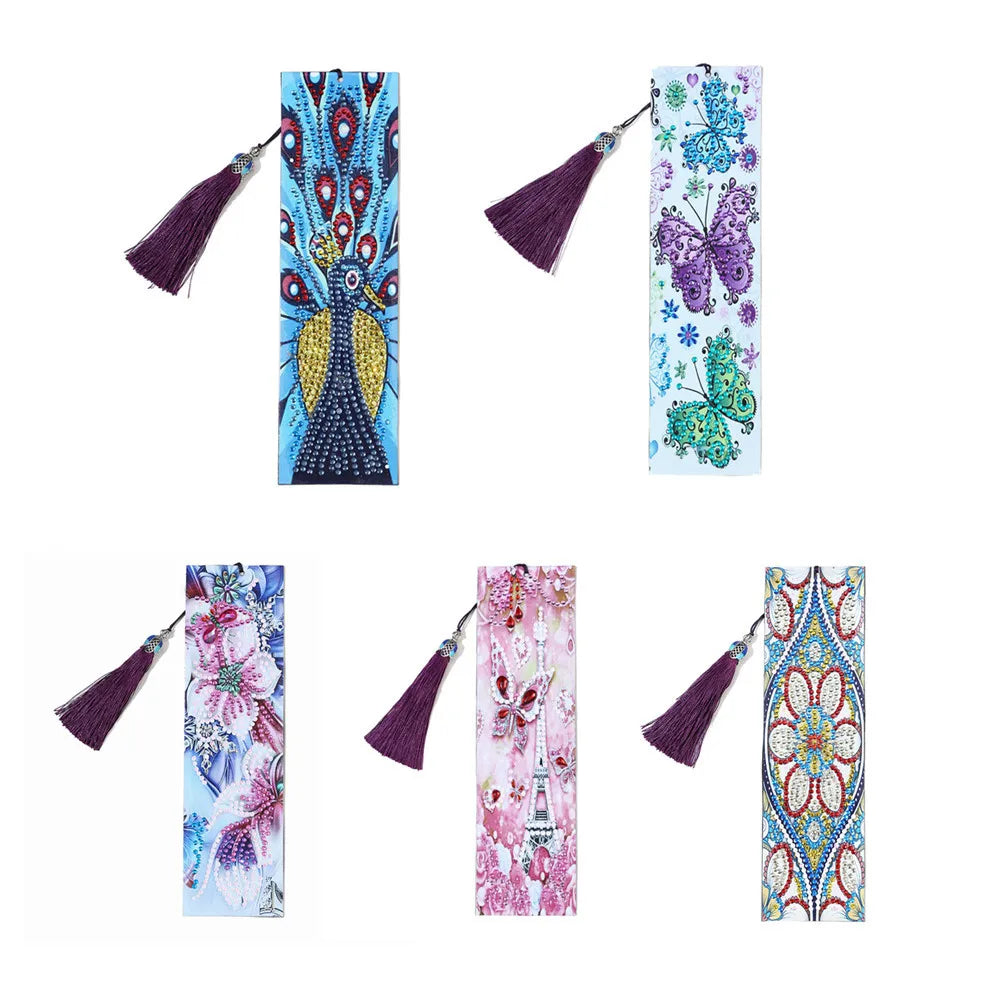 New Diamond Painting DIY Creative Diamond Painting Bookmark Special Shaped Drill Round Bead Mandala Flower Animal Crafts Gifts