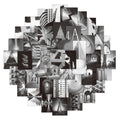 50PCS Modern art painting black and white aesthetic wall collage brand logo sticker