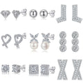 Wholesale In Stock 925 Sterling Silver Stud Earrings for Women Hypoallergenic Stylish Cubic Zirconia Simulated Diamond Earrings