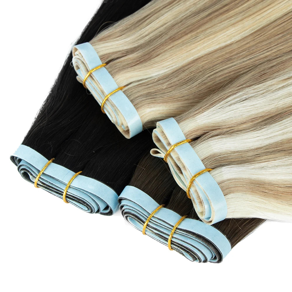Wholesale 12A Raw Tape in Hair Extensions Remy 100% Human Remy Hair Tape in Extensions