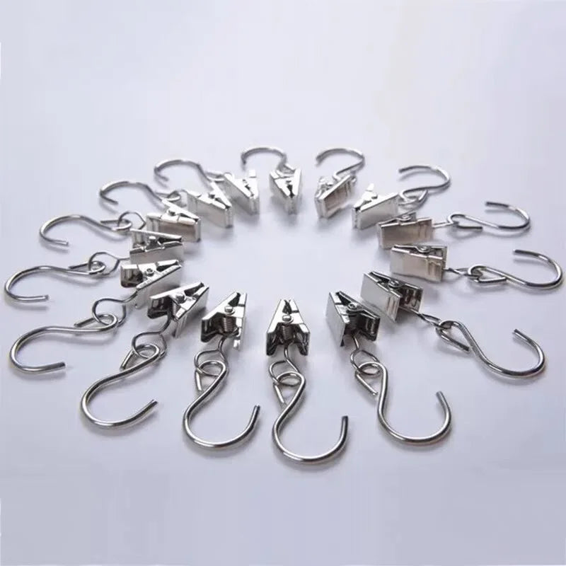Old Fashioned Metal Iron Small Shower Curtain Clip Inch Flat Iron Hook Type for Background Cloth Tapestry Clamps