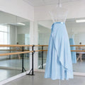 Blue Long Ballet Dress Chiffon Flowy Warp Skirt Perfect for Ballerina Class Performance and Casual Wear Studio Dancing