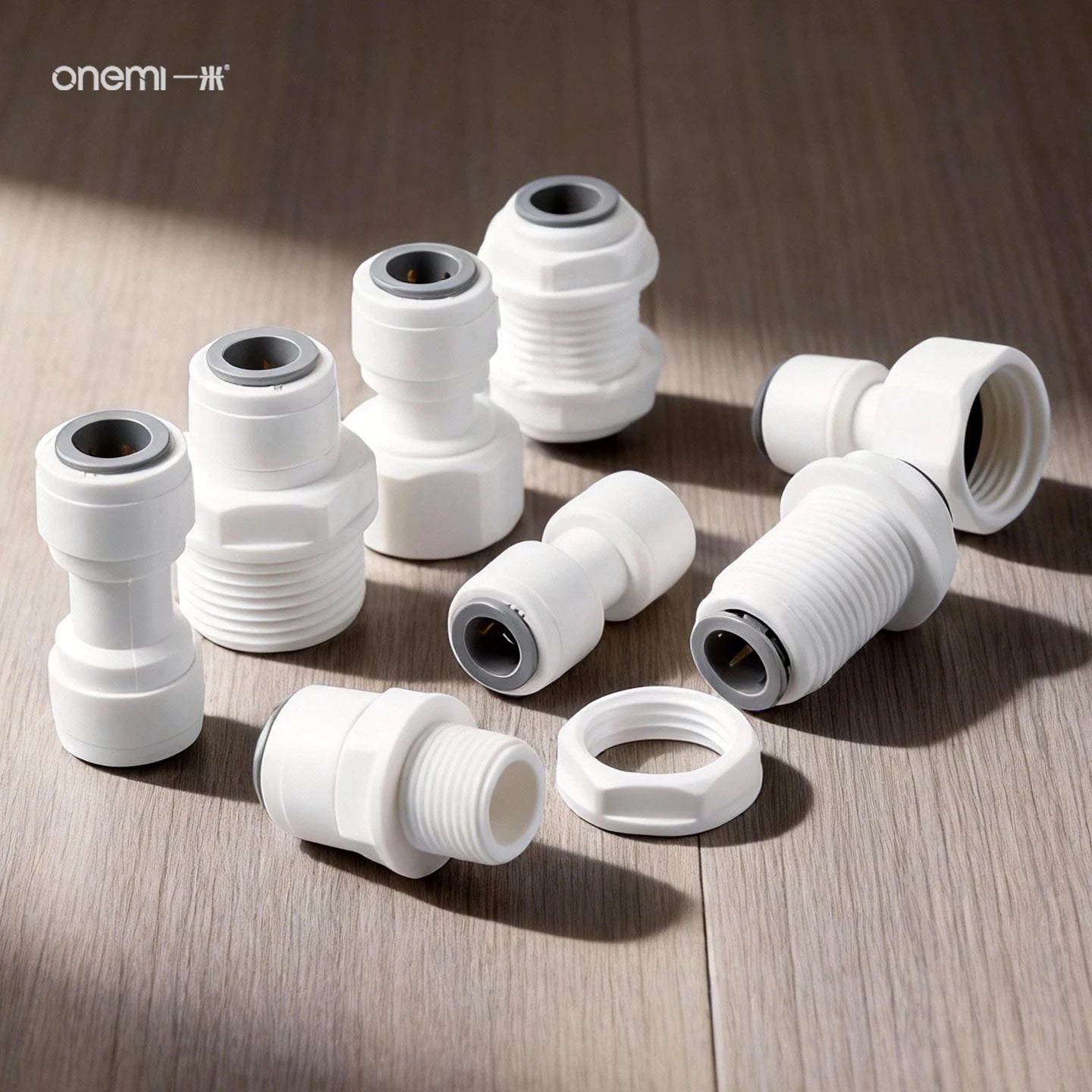 OEM Quick Connect Reducing Union Fitting 1/4 inch to 3/8 inch POM Step Down Adapter for RO Water Filter Tube Connection