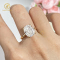 Custom 5CT VVS Moissanite Solitaire Engagement Wedding Ring Long Cushion with 18K Gold Jewelry for Women