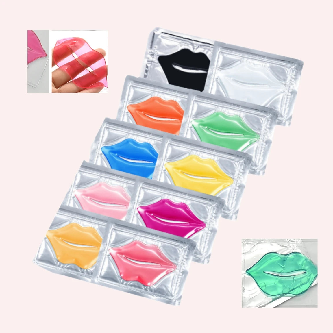 Wholesale  Fast Dispatch Crystal Hydrogel Collagen Nourishing Moisturizing Lip Care Mask