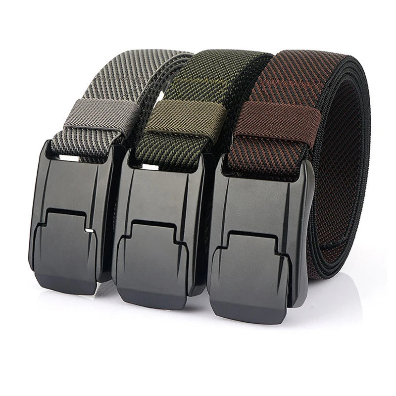 Men's Outdoor Training Sports Elastic Polyester Nylon Belts New Aluminum Alloy Tactical Belt Fabric Product