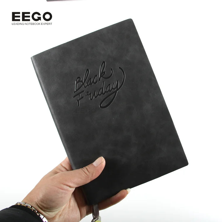 2025 2024 Diary Gift Stationery Paper Softcover School Custom A5 Black Agenda Notebook With Embossed Logo