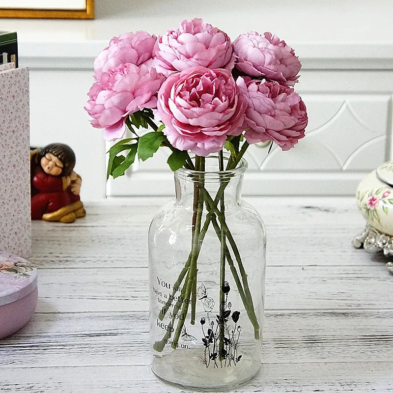 Wholesale Silk Single Stem Ranunculus Flower Single Branch Fantasy Small Tea Rose for Home Wedding Photography Decorations