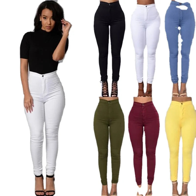 Hot Selling High Waisted Stretchy Office Casual Womens Black Slim Pencil Pants