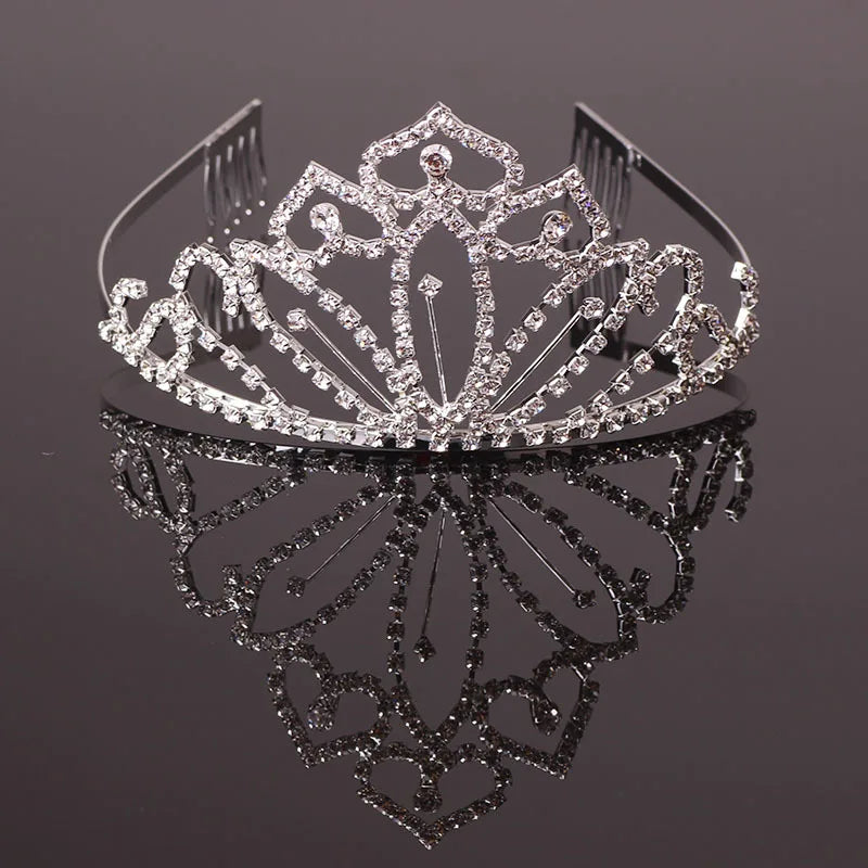 Fashion Women Princess Queen Tiaras Crown With Combs Crystal  Diadem for Bride Wedding Hair Accessories