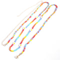 Handmade Glass Seed Beads Daisy Flower Charm rainbow Colors Waist Beads Belly Chain with Lobster Clasp