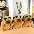 Sunglasses Capybara Plush Keychain Backpack Pendant Toys Cute Peluche Sun Glasses Fluffy Stuffed Animal Bag Charm Accessories