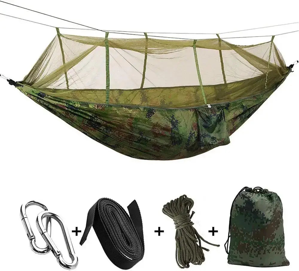 Woqi Fast Delivery Speed-Opening 210T 70D Nylon Taffeta Multicolor Double Camo Mosquito Hammock