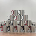 220ml 300ml Stainless Steel Camping Mug with Carabiner Clip Handle Double Wall Coffee Cup