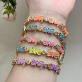 Zircon Enamel Letter LOVE Bracelet for Women Couple Trendy Jewelry Personalized Gift Wholesale