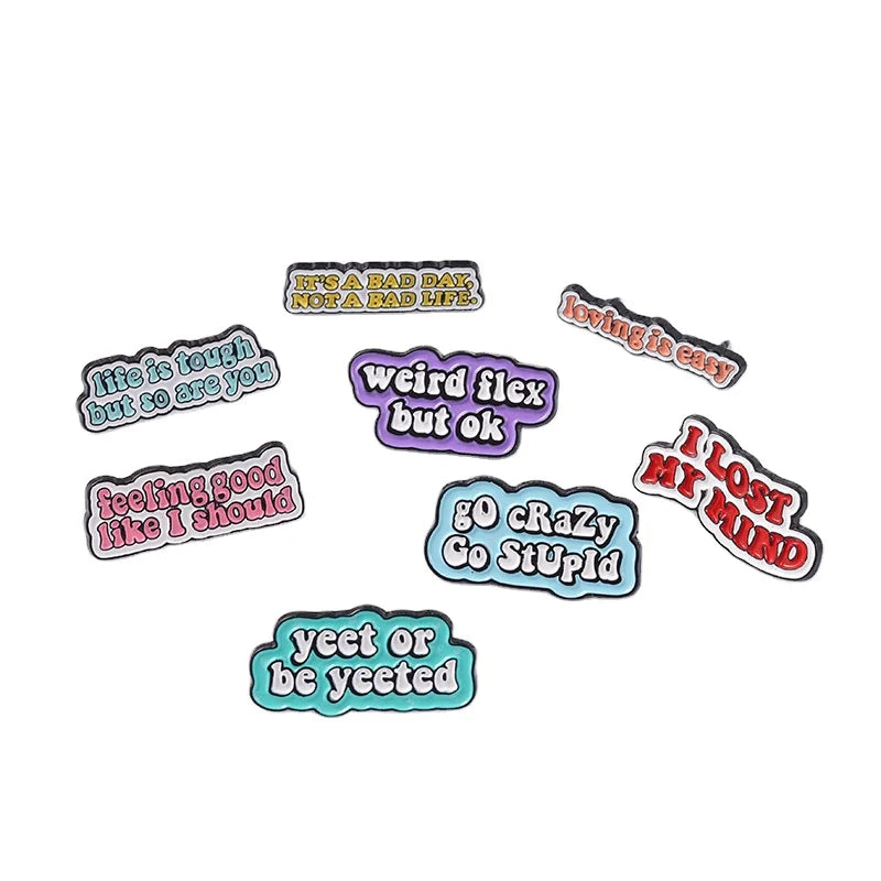 Alloy Letters Soft Enamel Pins Fashion Custom Badge Gold Plated Pins Badges Pin for Clothes