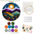CHENISTORY Mountain Moon Pattern Needle Felting Painting Kits for Beginners Diy Wool Needle Felting Starter Kit MegaBDM