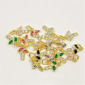 CZ8546 Dainty 18K Gold Mini Little Jewelry Supplies CZ CharmSmall Tiny Diamond Cubic Zirconia Mushroom Food Charms Pendants