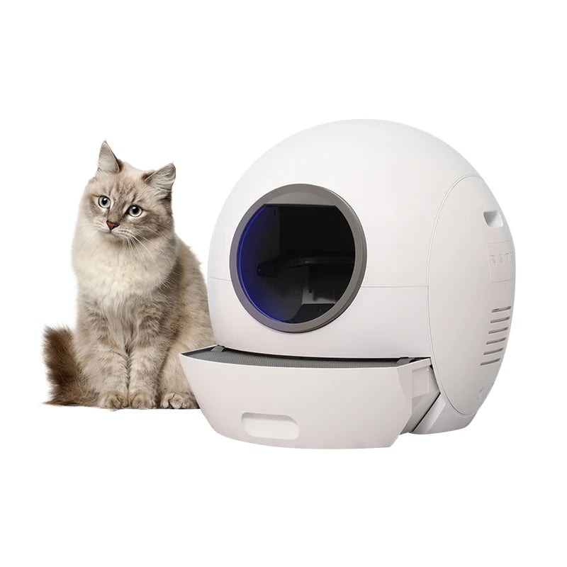 Large Fully-Closed Anti-Spatter Cat Litter Box Automatic Intelligent PP Toilet Drawer Type Cat Poop Machine Deodorizing Feature