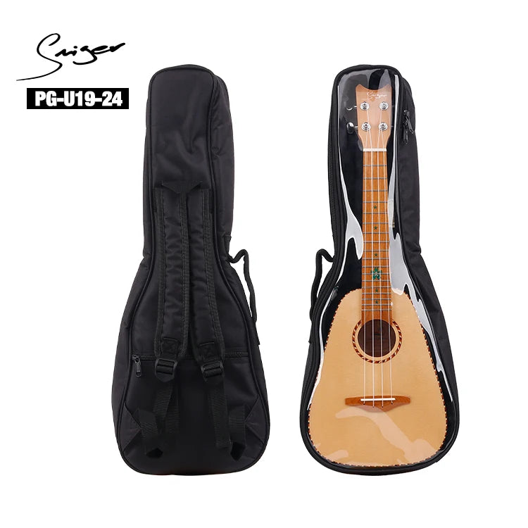 Fashion OEM Custom Transparent Concert Ukulele Gig Bag With Thick Padding Ukulele Carrying case