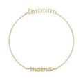 LOZRUNVE Custom 925 Sterling Silver Gold Delicate Pave Diamond CZ MAMA Bracelet for Mother's Gift Wholesale