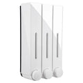 White Liquid Soap Dispenser Wall Mounted Shower Shampoo Double Dispensers