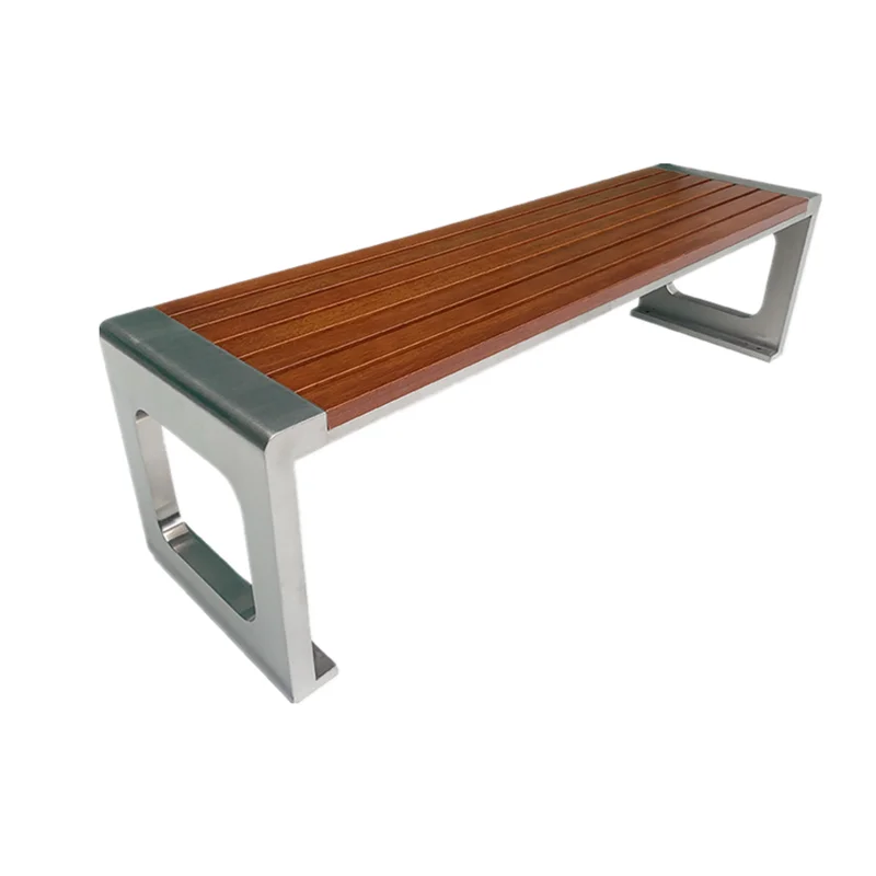 Wholesale Outdoor Furniture Public Park Leisure Waysbackless Wpc Wood Slats Bench Seating Outside Garden Patio Seat Benches