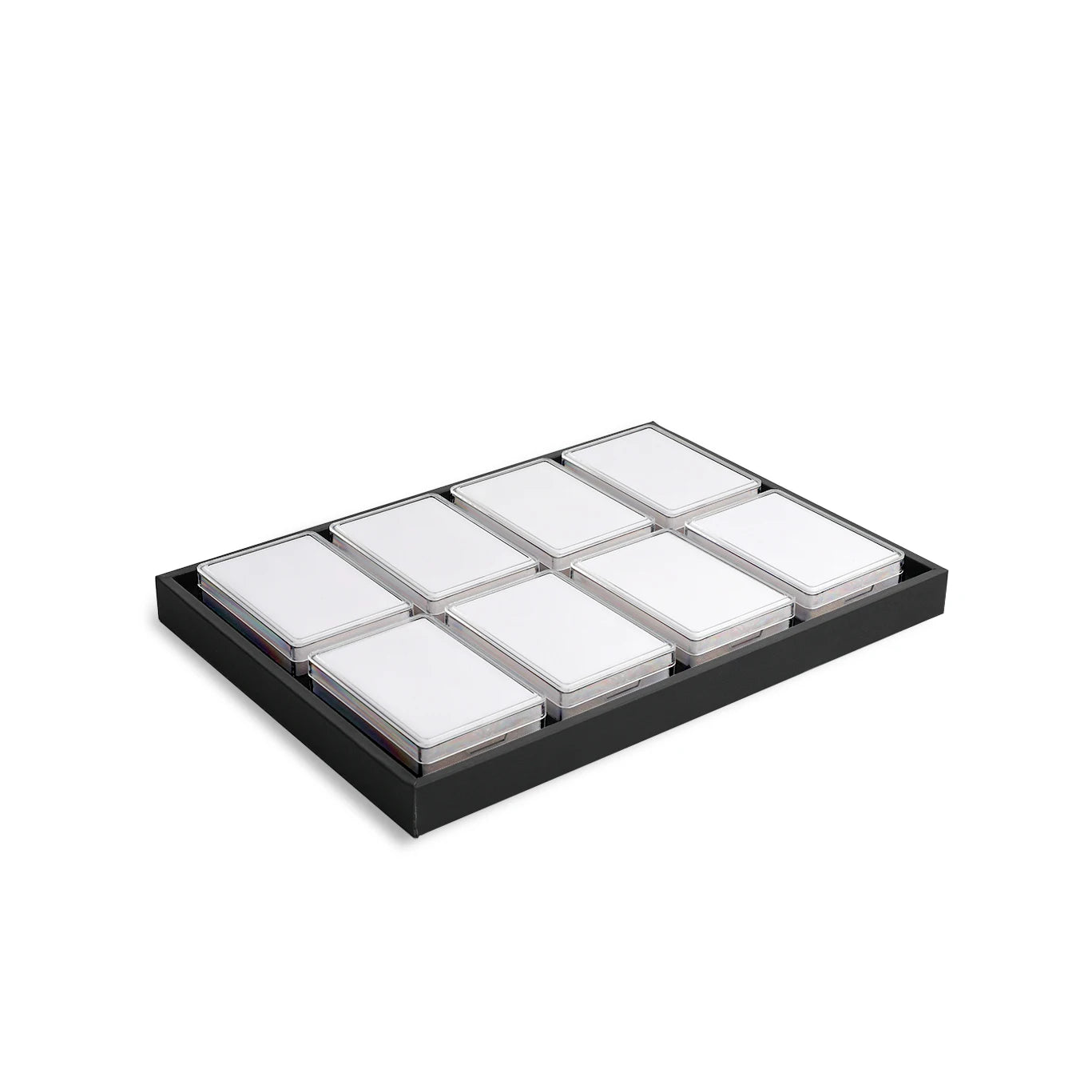 Clear Acrylic  Gem Box Sophisticated Gemstone Display Set DK21669-8 Clear Boxes and Wooden Tray