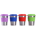 500ml Portable Water Cup Bear Mugs with Lid Straw Silicone Grip Stainless Steel Coffee Mug