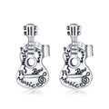 925 Sterling Silver Vintage Guitar Earrings Musical Instrument Earrings Jewelry for Women Men Fashion Jewelry Gift SCE1155