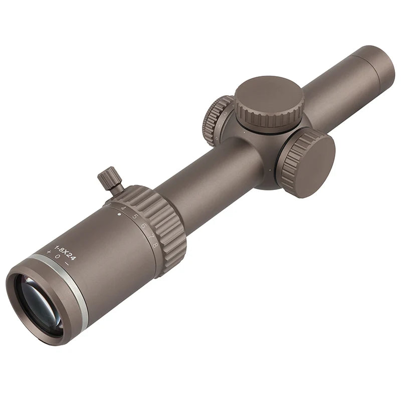 Focuhunter 1-8x24 30mm Tube Diameter Aluminum Alloy Tactical Hunting Scope Throw Lever Red Illuminated IP67 Waterproof Fully