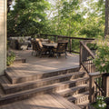 Round Hollow Wpc Decking Wood Plastic Flooring Composite Decking Outdoor Floor