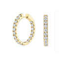 LOZRUNVE 925 Sterling Silver 14k 18k Gold Pave Diamond CZ Both Side Large Hoop Earring