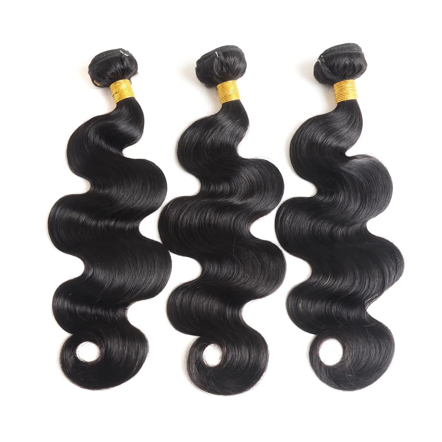 Dsoar 100% Unprocessed Brazilian Virgin Human Extensions 16 18 20 Inch Body Wave Bundles Quick Weave Natural Black 3 Bundles