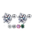 Fashion Jewelry Luxury Earrings 0.2-2Carat 925 Sterling Silver Vvs Moissanite Diamond Stud Earring for Women
