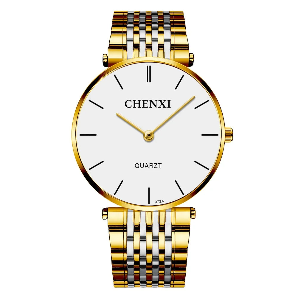 CHENXI 072 Hot Fashion Luxury Simple Full Steel Men and Women Watch Quartz Male Watches Gift for Wife Clock Relogio Masculino