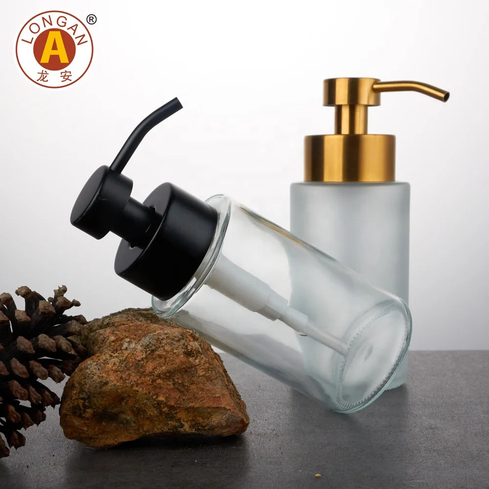 Customized Packaging 300ml Glass Bottle Skin Care Cream Big Pump Good Sale for 50ml 30ml 20ml 500ml Volumes Screen Printing