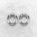 Sterling Silver 6*8mm Semi Mount Stud Earrings Empty Support Blank Claws Setting S925 Base Without Center Stone for DIY Inlay