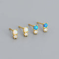Factory Dropshipping Silver Jewelry S925 Sterling Silver Opal Zircon Stud Earrings Minimalist Opal Stone Earrings Women