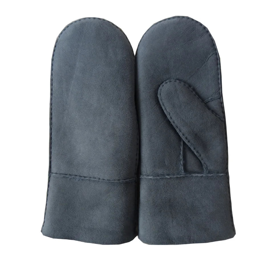 Sample Support Luxury Double Face Lambskin Nappa Leather Mittens for Ultimate Warmth AZO Free Handsewing Gloves